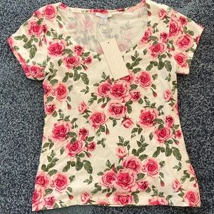 Amisu NWT Rose White Blouse